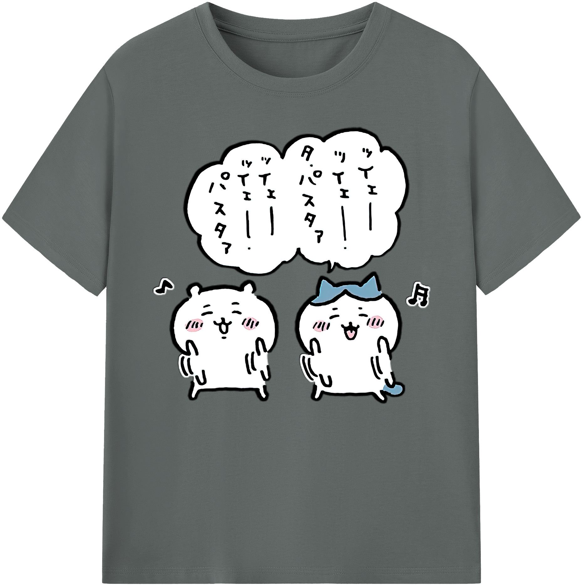 （画像用） ちいかわ ハチワレ Chii-kawa hachiware 綿100％ メンズ半袖Tシャツ｜肌触りやわらか＆通気性